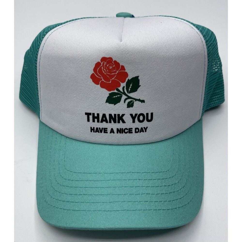 Chinatown Market Trucker Hat with Thank you have a‎ nice day design Rose